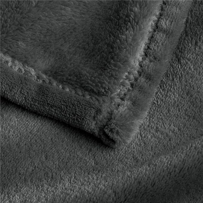 BEDELITE Fleece Blanket Soft Oversized Bed Blanket Charcoal Grey 120"x120" | Ultra Soft Plush Fleece, Lightweight Warmth, All Season Comfort, Fade Resistant, Machine Washable, Perfect for Sharing