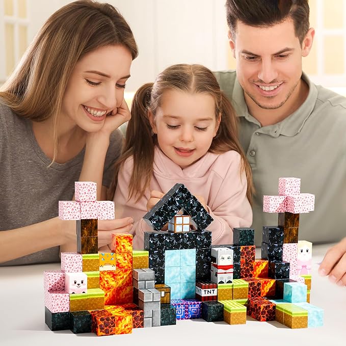 Magnetic Blocks - 150 PCS Build World Magic Portal Set - Magnetic Tiles Building Blocks Toddler Toys STEM Sensory Outdoor Toys for 3+ Year Old Boys & Girls, Creative Kids Games