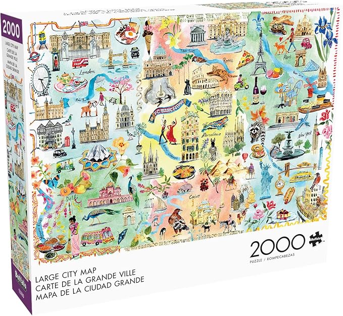 Buffalo Games - Fay Ford - Large City Map - 2000 Piece Jigsaw Puzzle for Adults - Challenging Puzzle Perfect for Game Nights - Finished Size is 38.50 x 26.50
