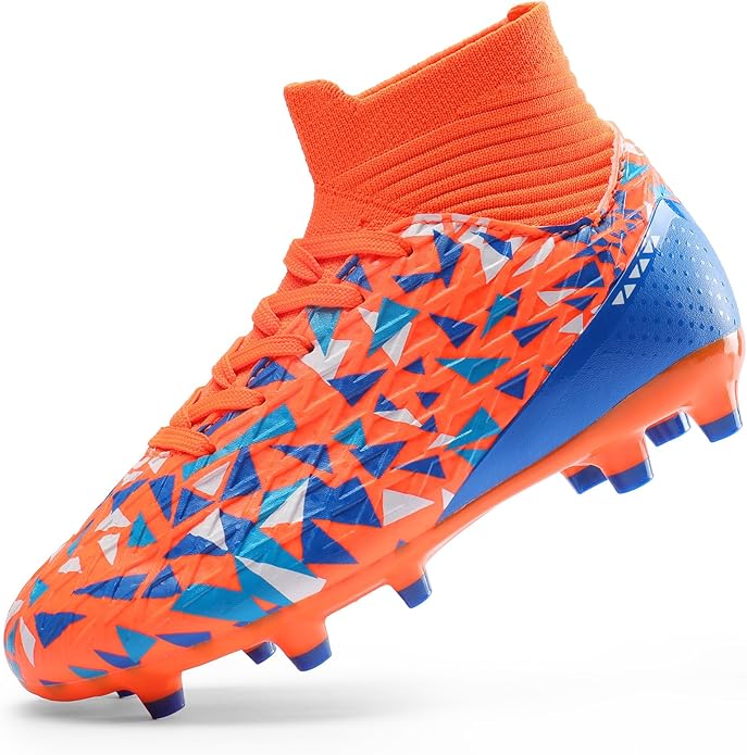 DREAM PAIRS Boys Football Cleats Youth High Top Firm Ground Soccer Shoes for Little/Big Kids