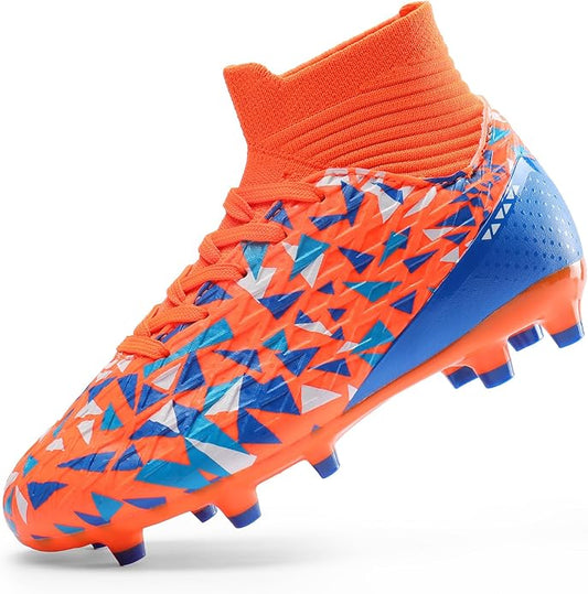 DREAM PAIRS Boys Football Cleats Youth High Top Firm Ground Soccer Shoes for Little/Big Kids