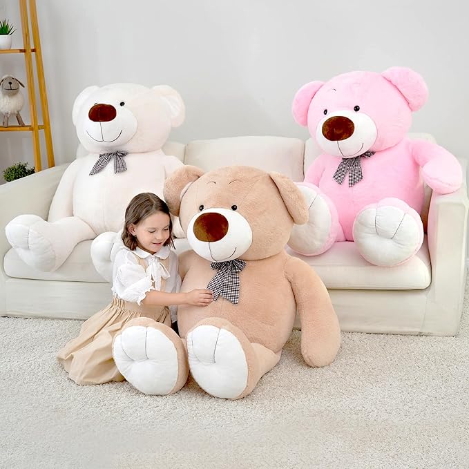 40 Inch Giant Teddy Bear Stuffed Animal, Big Teddy Bear Plush, Birthday Christmas Valentine's Gift for Girlfriend & Kids, Pink, 4.5 lbs