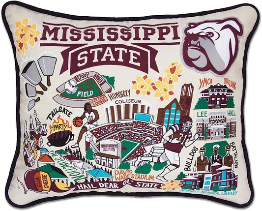 Catstudio Mississippi State University Collegiate Embroidered Decorative Throw Pillow