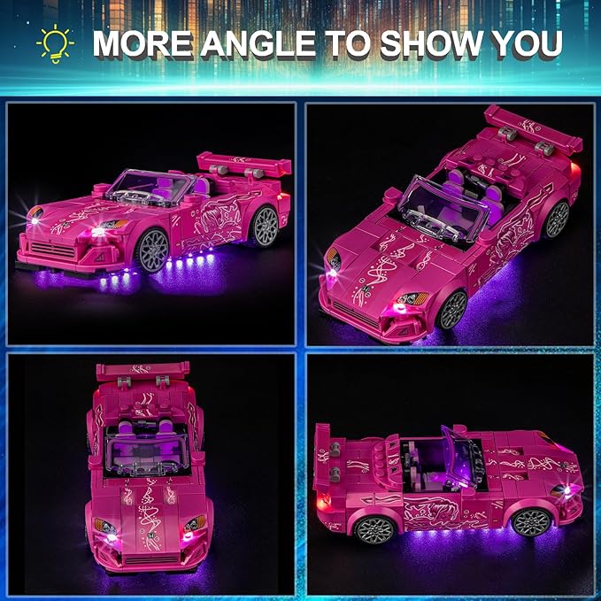 LED Light Kit for Lego 77241 2 Fast 2 Furious Honda S2000, Compatible with Lego 77241 Building Blocks Model(Not Include Blocks Set)