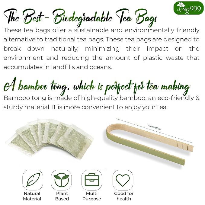 TOG999, 100 Tea Bags, Blend of Senna Leaves - Peppermint - Licorice - Fennel, 100% Natural Ingrendients, Hand-made Herbal Tea, Relieves Constipation Naturally Tea, No Sugar, No Caffeine, No Gluten, Vegan.