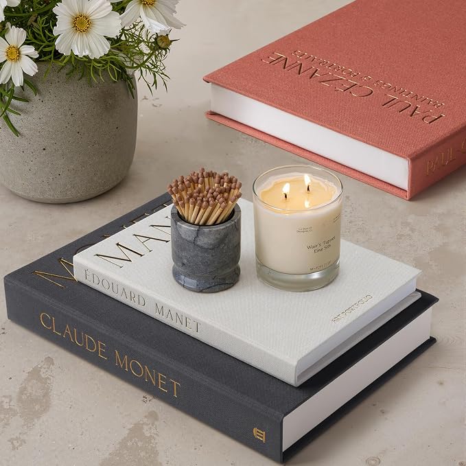 Aesthetic Decorative Books - Coffee Table Books Decor - Fake Decor Book Storage Box for Decoration - Set of 3 Linen Faux Book for Home Shelf Decor - Bookshelf Decors Photo Storage Keepsake Box