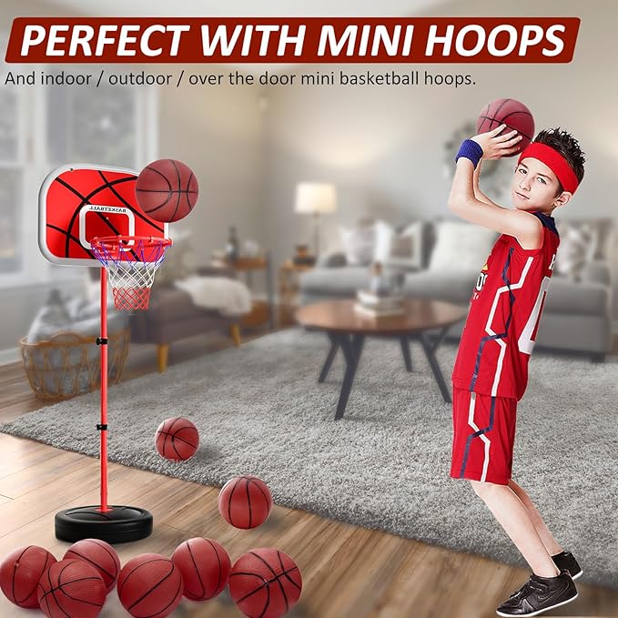 Oleitodh 40Pcs 6" Inflatable Mini Basketball Balls Bulk Inflatable Small Basketball Set, PVC Small Basketballs for Over The Door Hoop Games Party Favors Indoor Outdoor Play Adults Kids Pool Beach