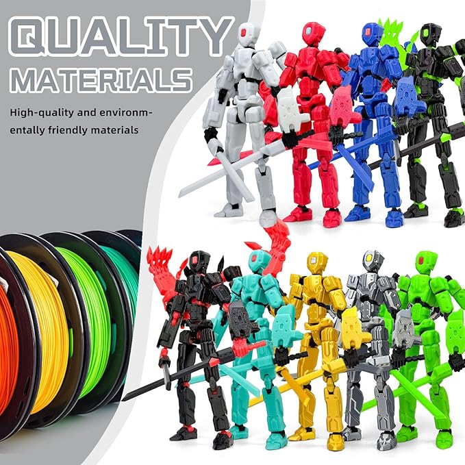 8Inch T13 Action Figure Assembly Completed,3D Printed Multi-Jointed Movable Toy Nova 13 Action Figures Desktop Decorations for Game Lovers Toy (Grey)