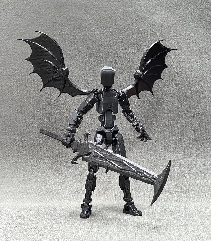 T13 Action Figures Set (Assembly Completed) Lucky 13 Action Figure,3D Printed Robot 13 Action Figure, Dummy 13 Set, for Collectors Desktop Decorations, Black