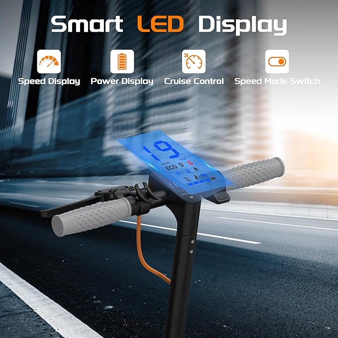 NAVIC Electric Scooter with Dual Suspension/Braking, 350W/500W Motor, 19/22 Mph,Max 22/25/27/49Miles Range, Foldable E Scooter for Adults with App