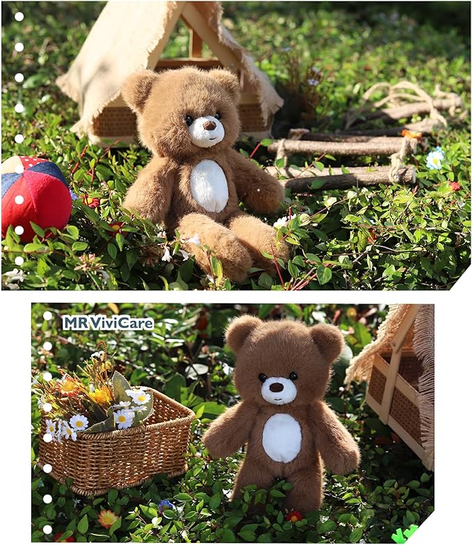 9" Soft Plush Teddy Bear – Adorable Brown Stuffed Animal Toy with White Belly – Perfect for Gifts, Bedtime, Nursery & Travel Cuddles