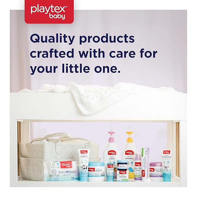 Playtex Baby Diaper Rash Cream, 5.6 oz. Pump Bottle, Dermatologist Tested 40% Zinc Oxide Diaper Cream, Fragrance Free, Hypoallergenic, Free of Dye, Parabens and Phthalates