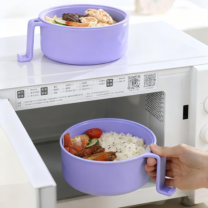 Layron Ramen Cooker Ramen Bowl Set with Chopsticks Microwave Noodle Bowl College Dorm Room Essentials for Girls for Boys Apartment Essentials-Blue