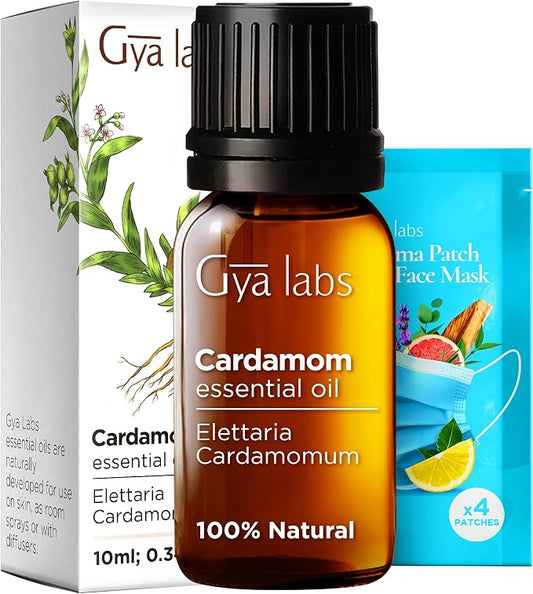 Gya Labs Cardamom Essential Oil - 0.34 Fl Oz - for Hair, Skin, Diffuser, Aromatherapy & DIY Candle Making Scent