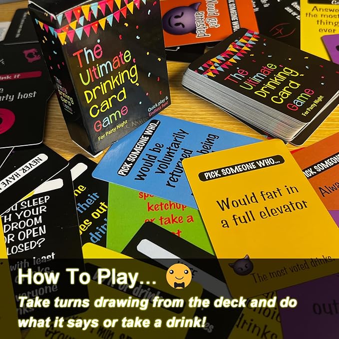 The Ultimate Drinking Card Game for Party Night - Drinking Game for Adults for Game Nights, Pregame, Couple Games, Bachelorette Party Games