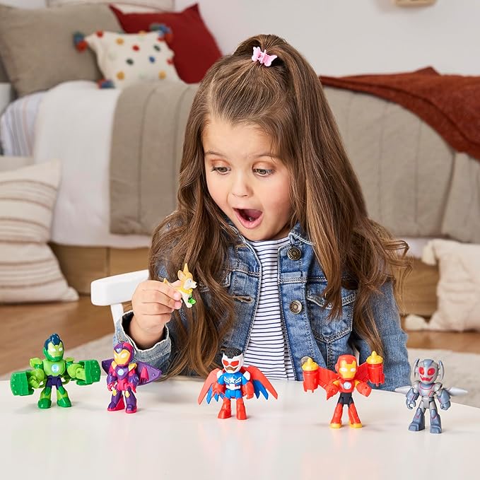 IRON MAN AND HIS AWESOME FRIENDS Marvel Armored-Up Avengers Pack, 3-Inch (7.6 CM) Action Figures, Toy Playsets for Boys & Girls, Ages 3+