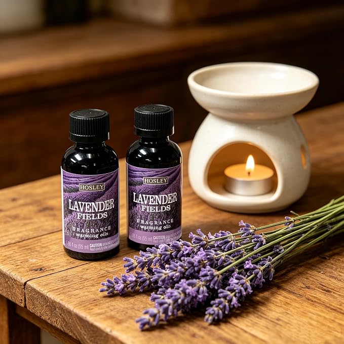 Hosley Lavender Scented Warming Oil for, Meditation, Yoga, Spa Highly Scented Fragrance Oils for Home 55 ml Bottles (Pack of 5)