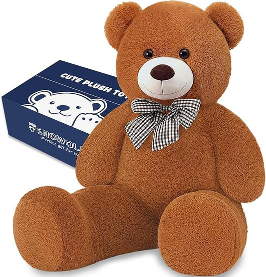 Giant Teddy Bear 55" Stuffed Animals Plush Toy, Cute Life Size Big Soft Bear for Boy Girl Birthday Valentine Mother's Day, 7 LBs, 140 CM, Dark Brown
