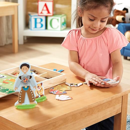 Melissa & Doug Occupations Magnetic Dress-Up Wooden Dolls Pretend Play Set (82 pcs) Pretend Play & Preschool Toys for Kids Ages 3+