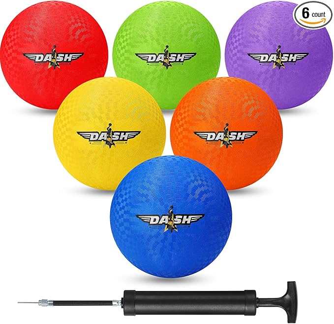 Jerify 8.5 Inches Playground Balls Kickball Bulk, Colorful Inflatable Sports Bouncy Balls, Dodgeball, Kickball for Official Play, and Fun Indoor and Outdoor Toys and Gift