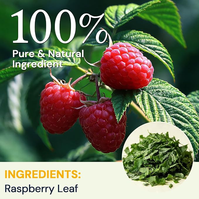 Raspberry Leaf Tea - 40 Teabags, Naturally Caffeine-Free, Mild & Herbal Taste