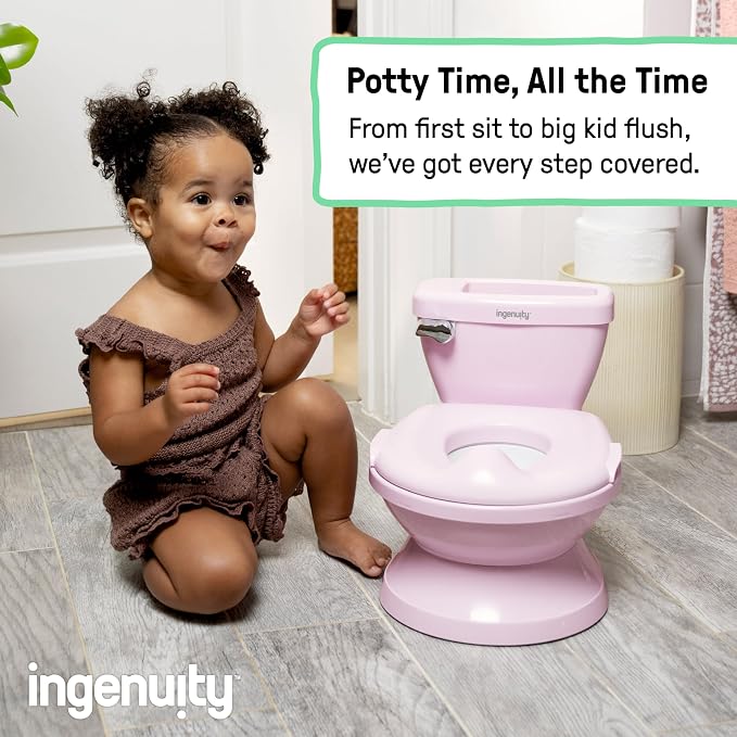 Ingenuity My Travel Potty, 2-in-1 Baby and Toddler Portable Potty Seat & Potty Ring, Lightweight Foldable, Includes Travel Bag & 3 Disposable Liners, Neutral
