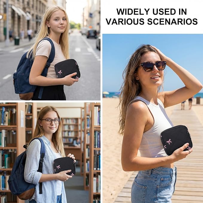 Period Bag, Portable Menstrual Cup Pouch Period Bags, Sanitary Napkin Storage Bag for Womens, Tampons Holder, Pad Bags, Feminine Care for Purse with Zipper