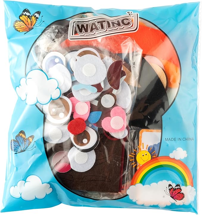 WATINC Social Emotional Learning Activities Toy - 160Pcs Felt Emotion Facial Face Game, Montessori Toys with 3 Face Boards 6 Hairstyles 36 Emotion Flashcards Birthday Gift for Preschool Classroom Kids