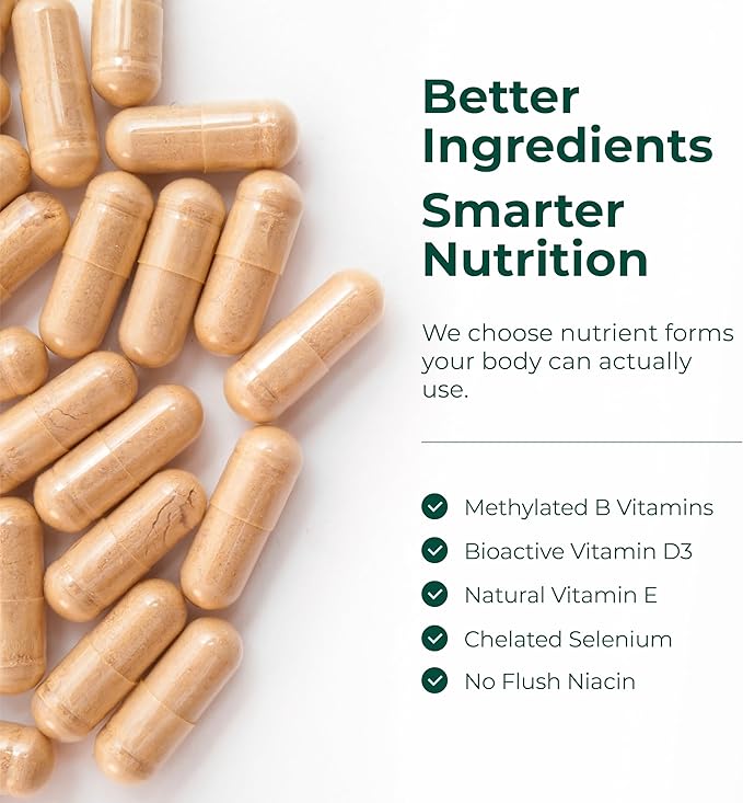 Methylated Multivitamin for Men with Bioavailable Vitamins, Chelated Minerals, Vitamin D, B12, C, A & Zinc for Energy, Focus and Immune Health – Premium Mens Multivitamins & Multiminerals – 60 Caps