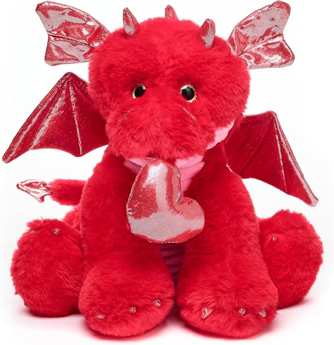 Bearington Lazarus The Love Dragon Stuffed Animal Valentine's Day Plush, Ideal for Valentine's Gift for Kids, Boyfriend or Girlfriend, Stuffy, 11 Inch