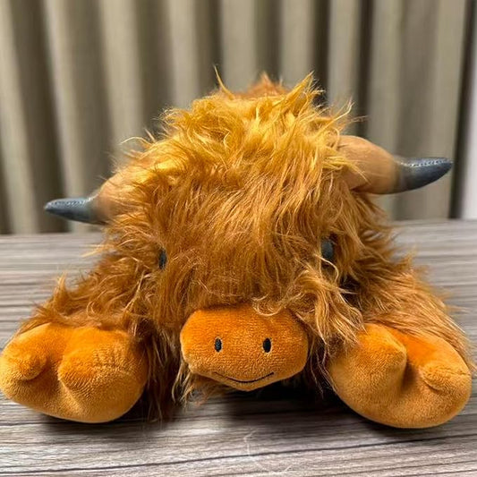 XYG 5lbs Highland Cow Weighted Stuffed Animals, 22inch Giant Highland Cow Gift Plushie Toy, Adorable Stuffed Animal for Adults Kids Highland Cattle Plush Pillow Decor