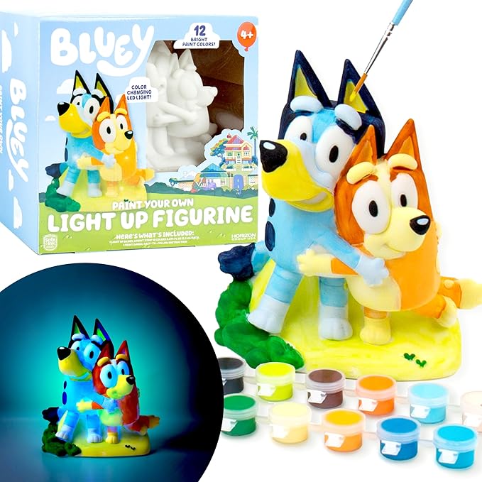 Bluey Paint Your Own Light-Up Figurine, Bingo Night Light, Toys for Kids, Playset, Party Decorations, Game, for Kids Ages 3+, Small