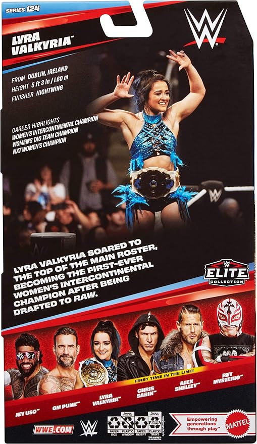 Mattel WWE Elite Action Figure & Accessories, Series #124 Set, 6-inch Collectible Lyra Valkria with 25 Articulation Points & Swappable Hands