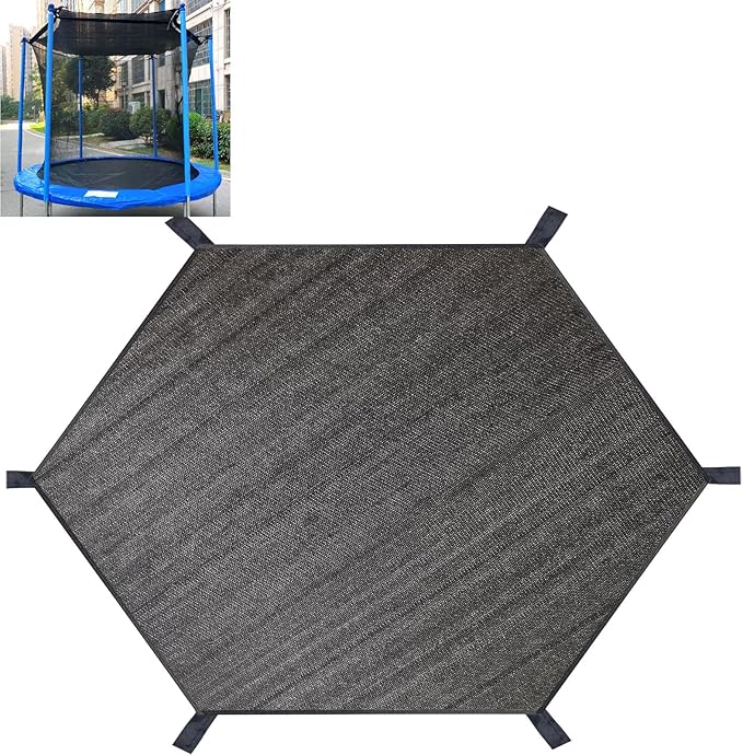 Trampoline Shade Cover, Trampoline Cover for 8FT 10FT 12FT 14FT 16FT Straight Pole Round Trampoline Sun Protection, Easy to Install,for Backyard Playground (12FT 6 Poles)