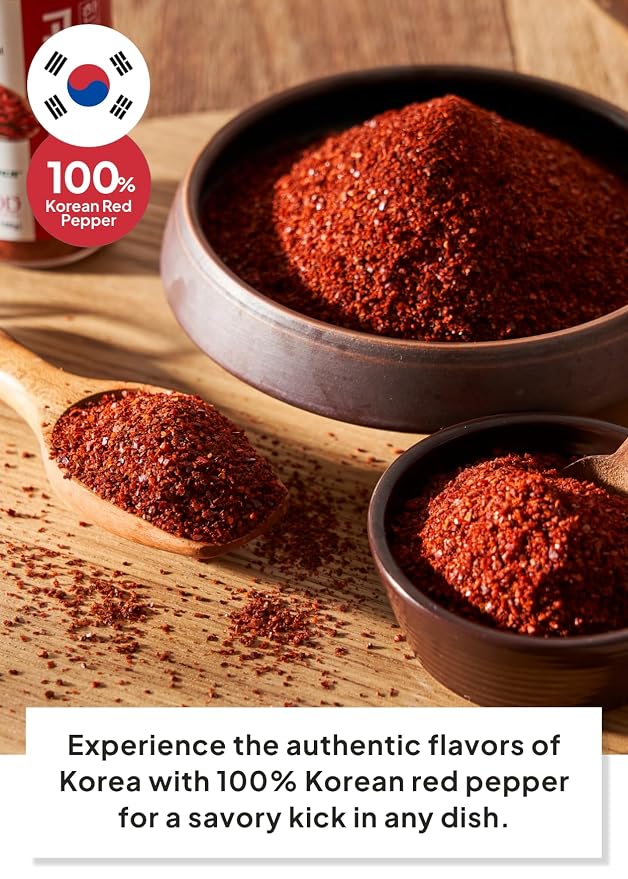 Korean Food Korean Red Chili Powder, Coarse Grind, Vegan, No MSG, 100g