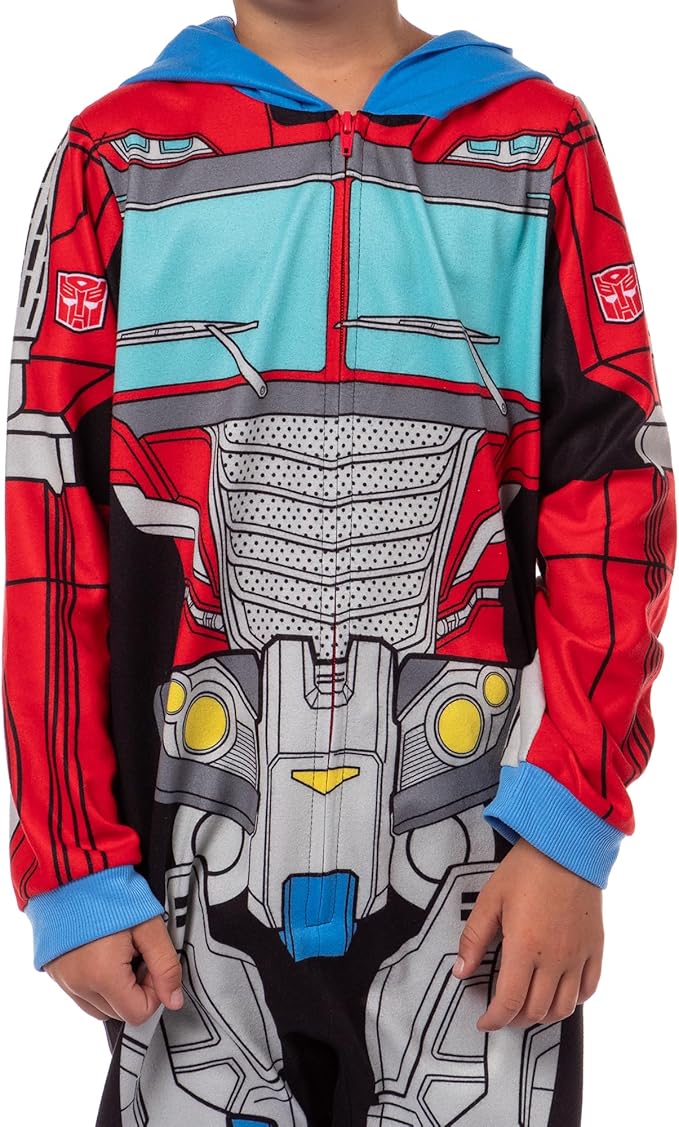 Transformers Boys' Retro Union Suit One Piece Pajama Outfit - Optimus Prime and Bumblebee Styles Available