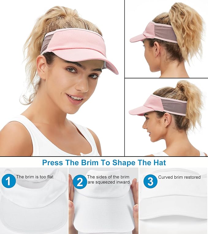 Sun Visor Hats Lightweight Stretchy for Running Tennis Golf | Portable,Mesh breathable,Quick-dry,Cooling Visor Hat,Stretch Fit,For Outdoor Sport Pickleball,Beach Volleyball