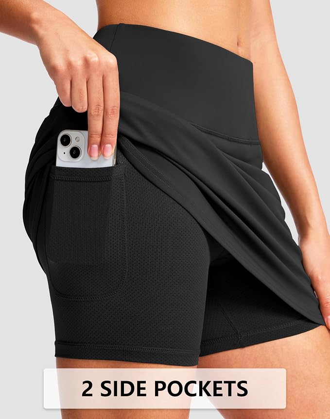 G Gradual 16"/18" Skorts for Women Golf Skirt with 2 Pockets Summer Casual | Built-In Shorts, High Waist, Soft 4-Way Stretch, Breathable Mesh Liner, Tennis Pickleball Athletic Wear, Easy To Match
