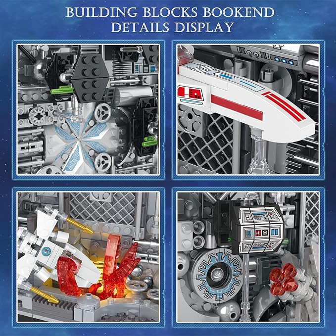 Bookend Building Set with Light, Star Planet Book Nook Building Kit 66030, Bookshelf Home Decor, 2879 PCS Booknook Model Toy Kit, Gift for Adults