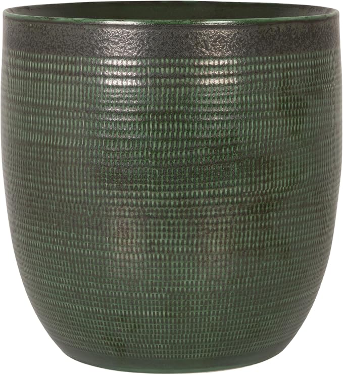 Creative Co-Op Textured Stoneware Planter, Green