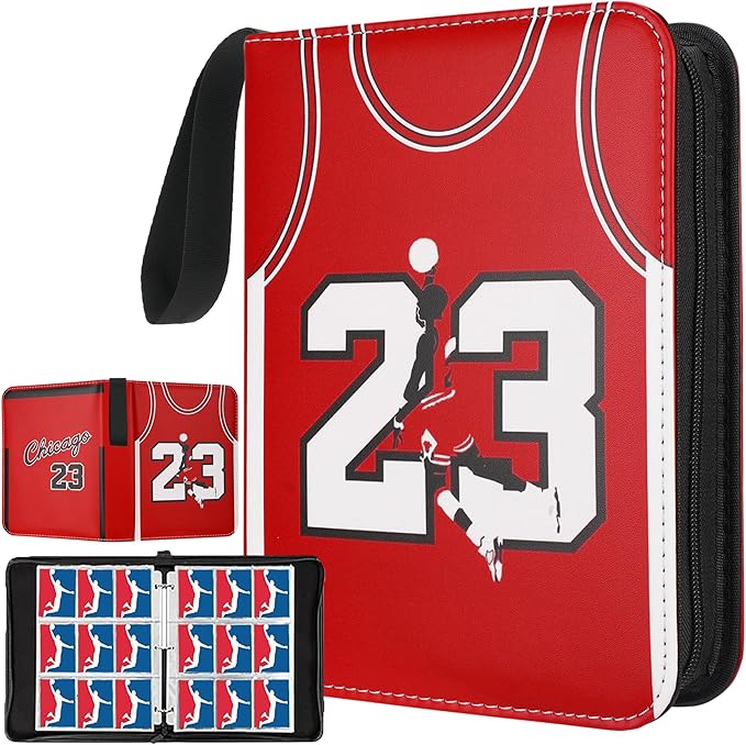 HBK Basketball Card Binder 900 Pockets, Sports Card Binder with Sleeves, Waterproof Trading Card Binder Album with Zipper, Card Collector Binder Holder for Basketball Football Baseball Cards