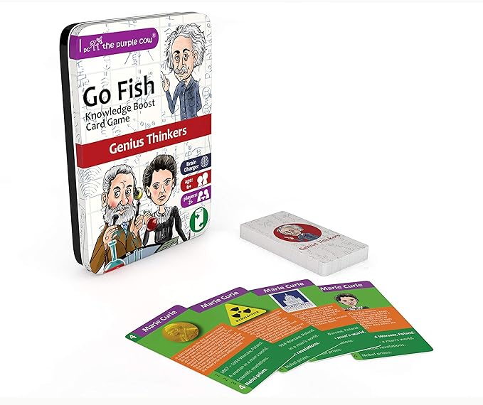 The Purple Cow Go Fish! - Genius Thinkers - The Classic Card Game with a General Knowledge Boost for Kids & Families Ages 6+