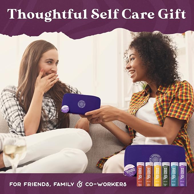 Aromatherapy 6 Pack of Essential Oils Balm Sticks In Travel Case | Aromatherapy Balms Gift Set of Pure Essential Oil Blends | Perfect Mindfulness Gift and Stress Relief Gifts for Women and Men