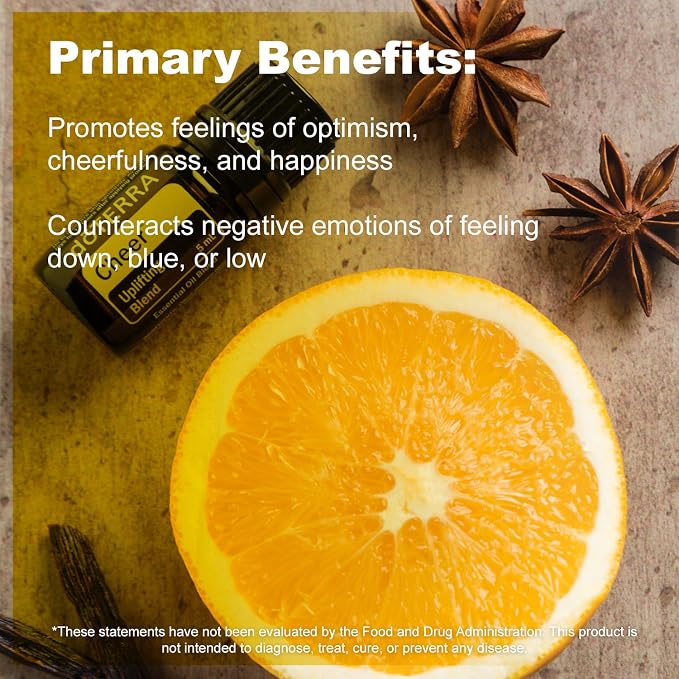 doTERRA Cheer Essential Oil Uplifting Blend - 5 mL, Promotes Optimism and Happiness, Counteracts Negative Emotions