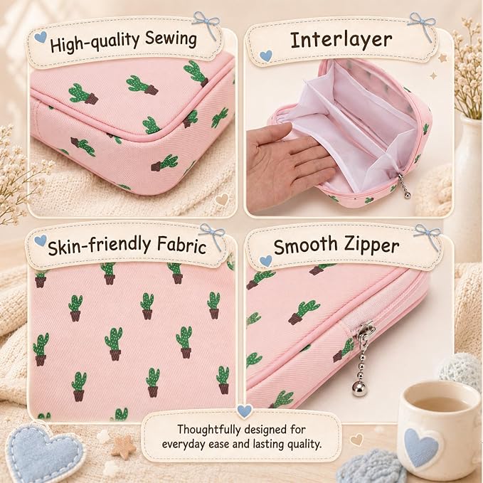 Paterr 24 Pcs Sanitary Napkin Storage Bag Set Including Portable Period Pouch Hand Wrist Strap Lanyard String Holder Tampons Holder Pouch First Period Gift for Teen Girls(Cute Style)