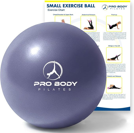 ProBody Pilates Ball 9 Inch - Small Exercise Ball for Stability, Barre, Core, Ab Workouts, Yoga, & Physical Therapy