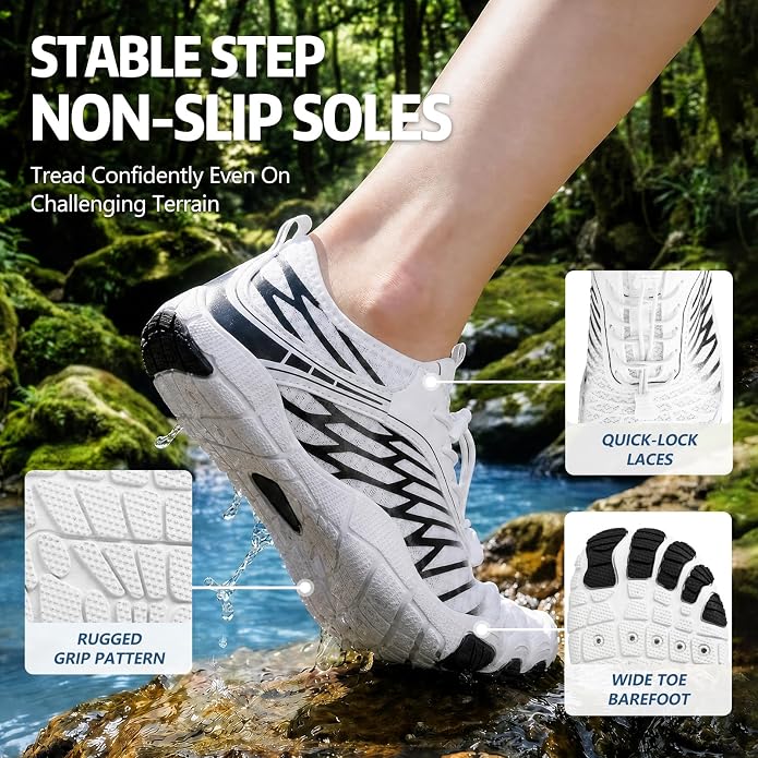 ELETON Barefoot Shoes Women Men Footwear, Wide Toe Box Hiking Zero Drop Non-Slip Quick-Dry River Boat Pool Beach Water Shoes, Lightweight Swimming Running Walking Sneakers Unisex