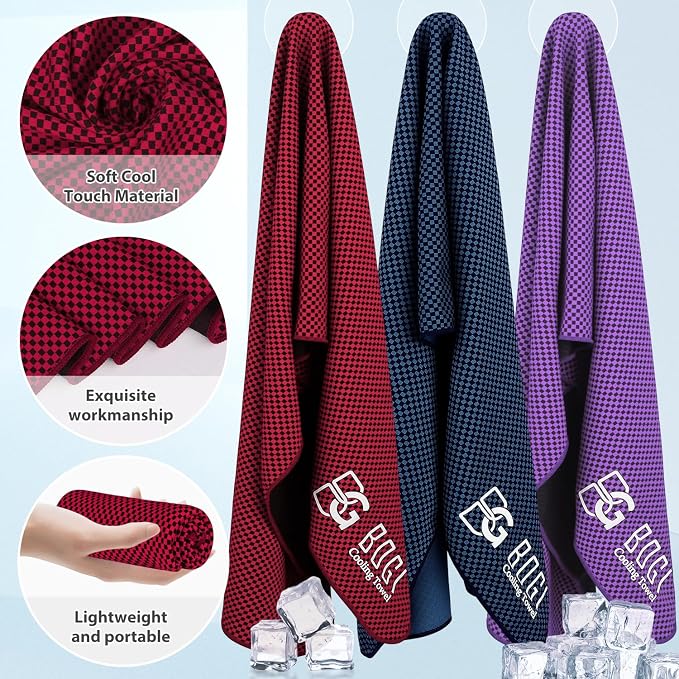 BOGI Cooling Towels for Neck and Face, Soft Breathable Cool Towel for Instant Cooling Stay Cool for Yoga, Sport, Gym, Camping, Running & More Activities