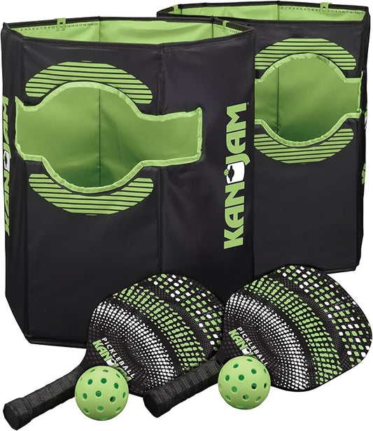 Kan Jam Pack ‘n Go Pickleball Portable 4 Player Pickle Ball Outdoor Game with 2 Paddles and 2 Balls