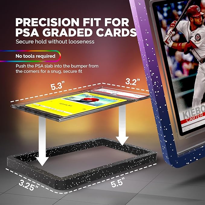 5 Pack Slab Guards Fits PSA & CGC & TAG Slabs - PSA Slab Guard Hard TPU PSA Slab Protector for Graded Cards – PSA Slab Bumper Guard for Graded slabs – Slab Protector for PSA Cards